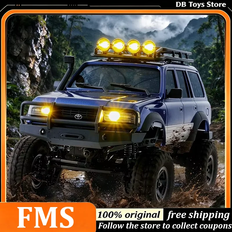 FMS FCX18 1:18 Toyota Land Patrol LC80 RC Crawler Car Cross Country Off Road Climbing Car Two-Speed RTR Remote Control Cars Toy 