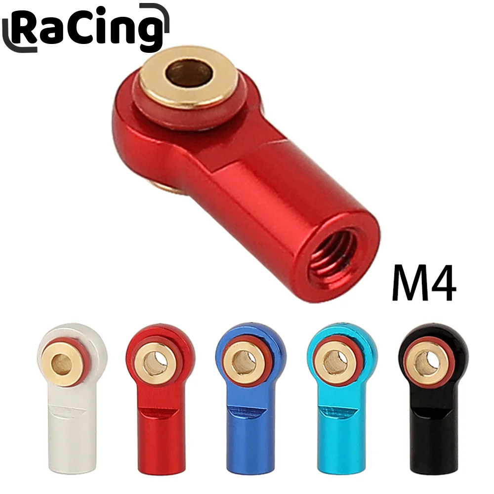 1/5/10pcs Aluminum Alloy M4 Trolley Head Link Ball Joint Rod End for RC Crawler Length 20mm SCX10 D90 D110 TRX-4 Upgrade Parts