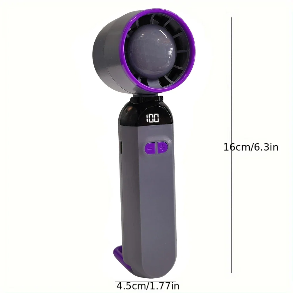 مروحة محمولة صغيرة محمولة - مروحة جيب توربو USB قابلة لإعادة الشحن وقابلة للطي بدون شفرات مع بطارية كبيرة للاستخدام الخارجي/السفر