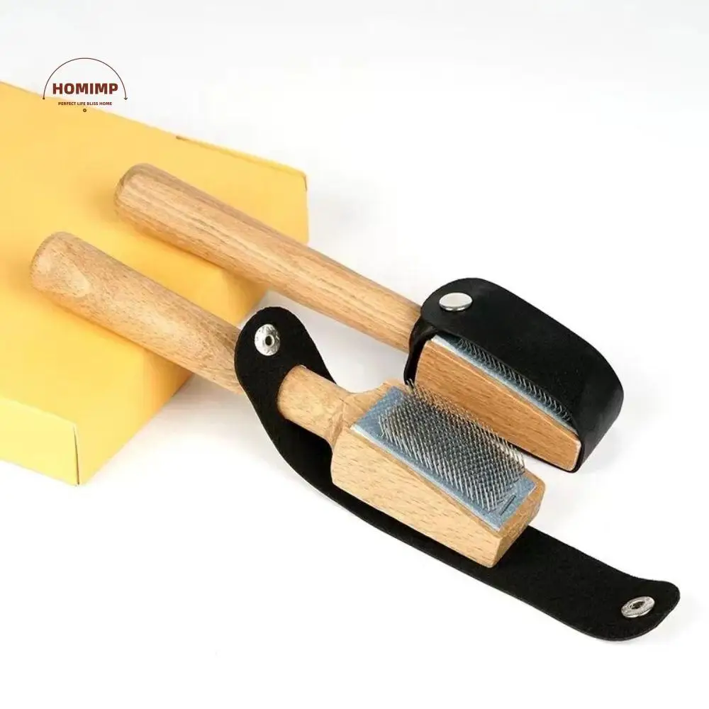 

Wooden Suede Sole Wire Shoe Brush Stainless Steel Brush Head With Protector Cover Dance Shoes Cleaning Brush High Quality