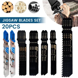 20pcs T-Shaft Jigsaw Blades Hcs Jigsaw Blades Set Fast Cut Down Saw Blade For Wood Plastic And Metal Cutting