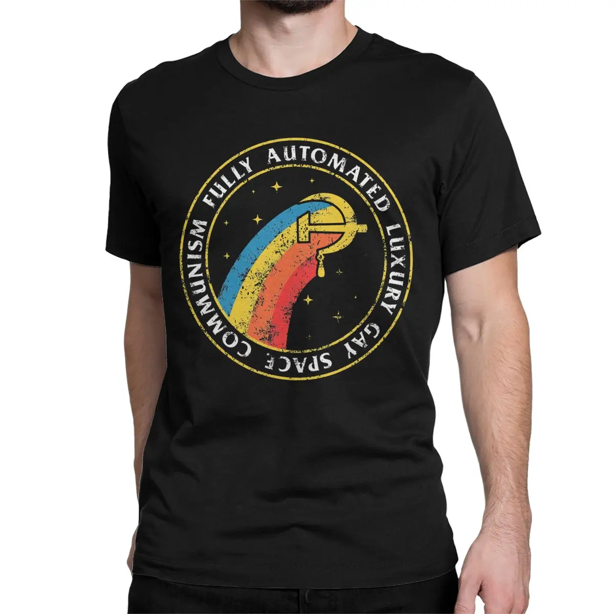 Fully Automated Luxury Gay Space Men Women T Shirts Communism CCCP USSR KGB Tee Round Neck T-Shirt 100% Cotton Plus Size Clothes