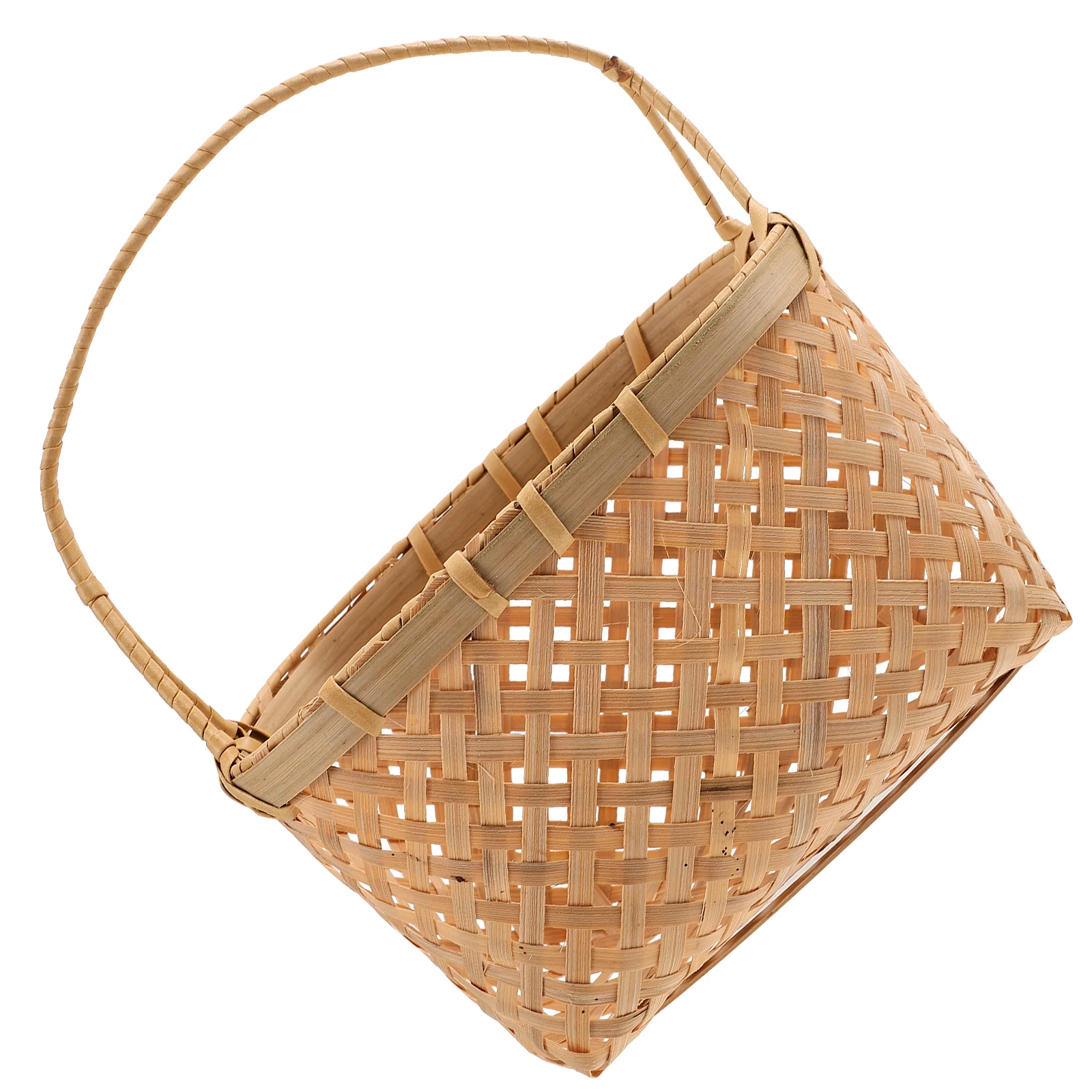 

Bamboo Basket Eco Friendly Portable H Large Capacity Vegetables Fruits Washing Picnic Hiking Camping Family