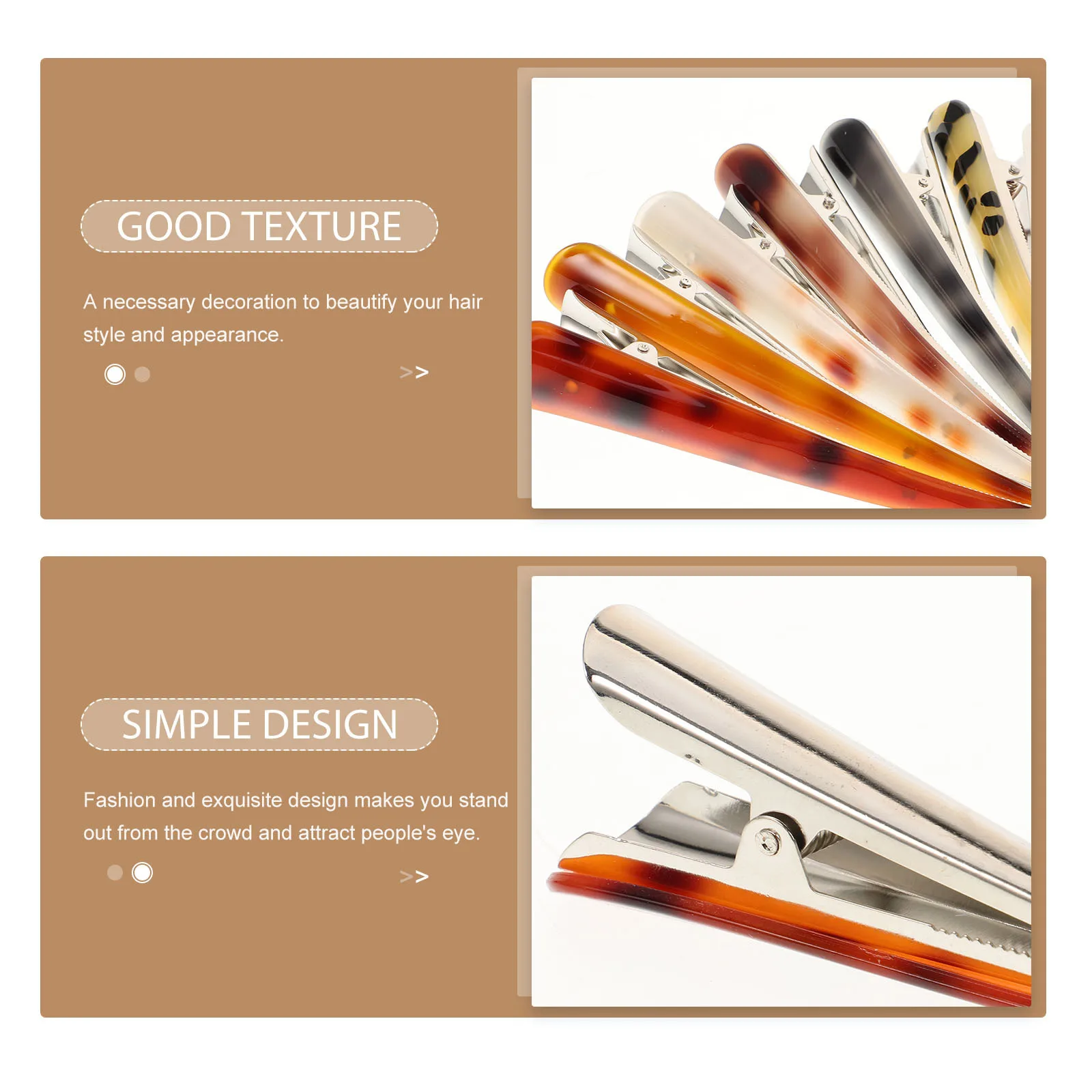 6 uds pinzas para el cabello de cuerno de buey horquilla de moda duradera pinza para el cabello decorativa acrílica grande pinzas para cola de caballo para mujeres colores mezclados