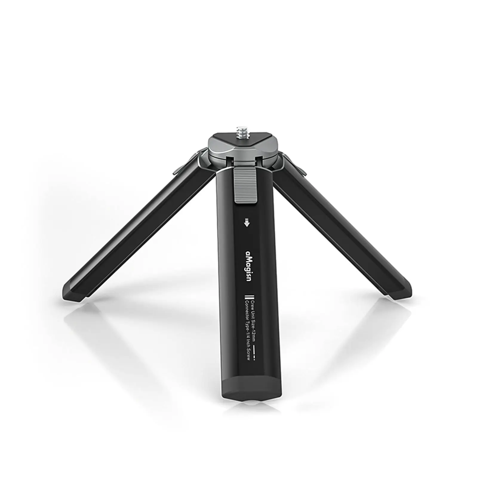 aMagisn AM11 Desktop Tripod Mini Stand Metal Phone Tripod with 1/4 Inch Screw 2-Level Adjustable Height for Gimbal Stabilizer