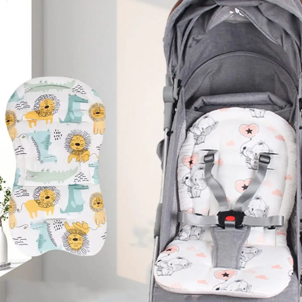 

Soft Baby Stroller Cushion Cartoon Printed Breathable Baby Pram Seat Mat Car Seat Comfortable Dining Chair Cotton Pad