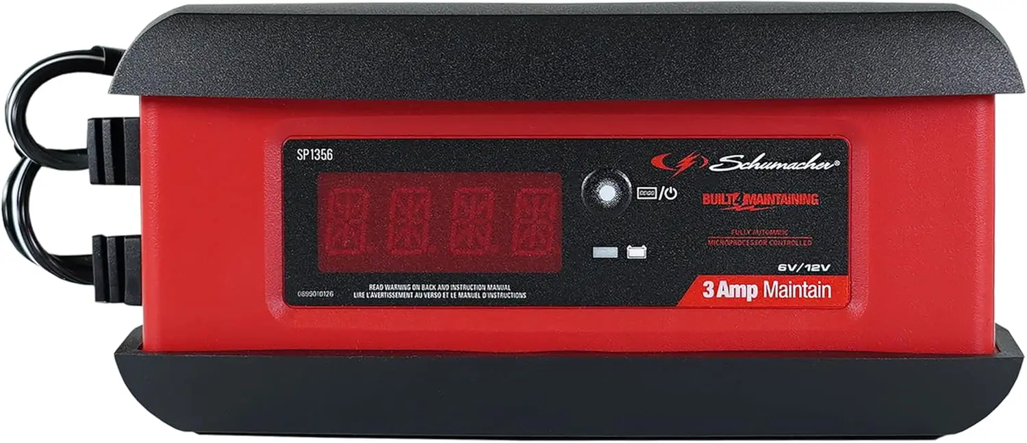 

3A Car Battery Charger & Maintainer, 3-in-1 for 6V/12V Auto, Marine, Power Sport Batteries