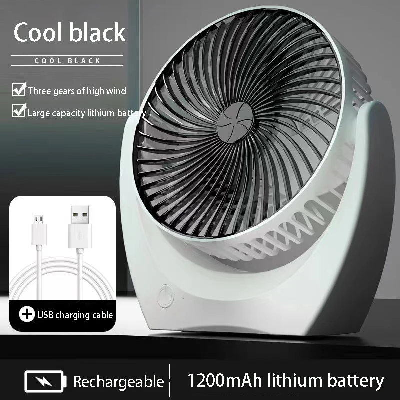 Adjustable Mini Charging  Fan Handheld Silent Cooling Fan Air Cooler Three-speed Desktop Portable USB Office Bedroom 2023