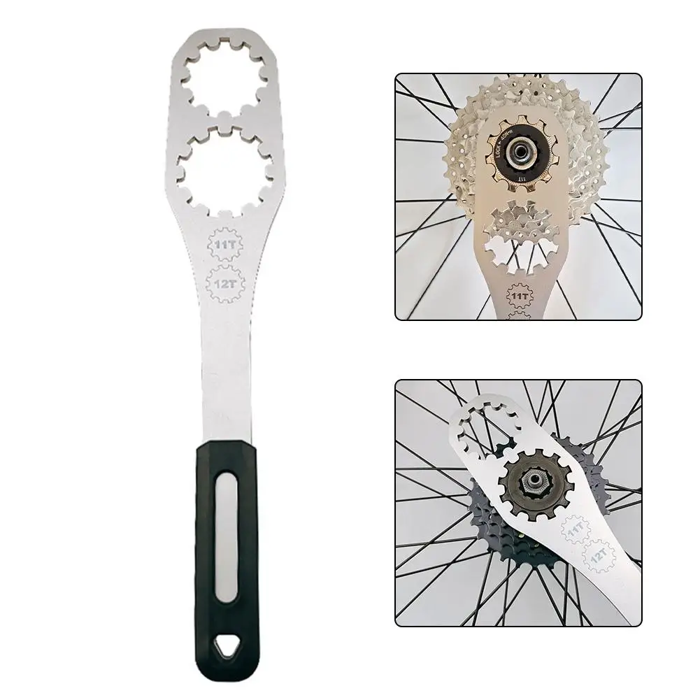 

1pc Bicycle Cassette Flywheel Removal Tool 335x64mm Stainless Steel 11T/12T Flywheel Fixed Wrench Bike Maintenance Accessories