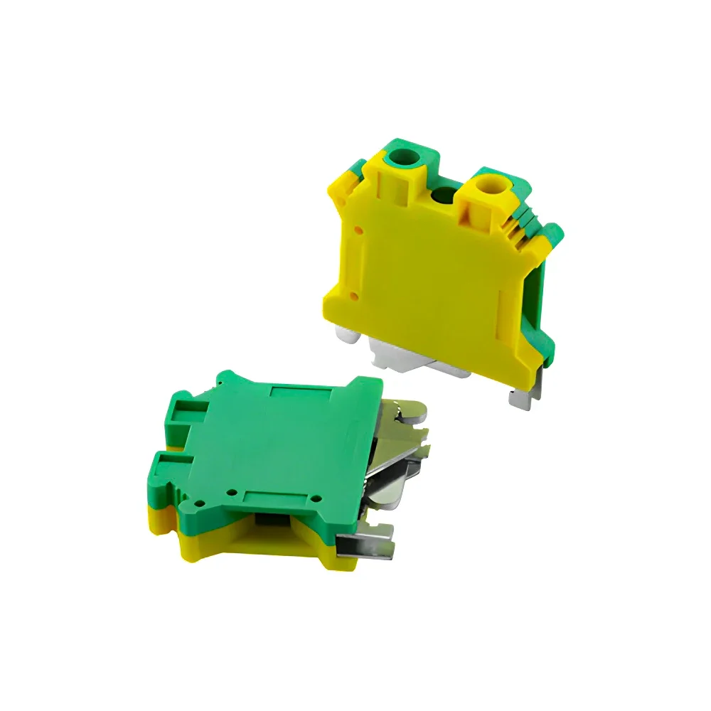 PE Din Rail Terminal Block 10Pcs USLKG-10N Screw Terminal Blocks Ground Universal Class Connector USLKG10N Wire Conductor