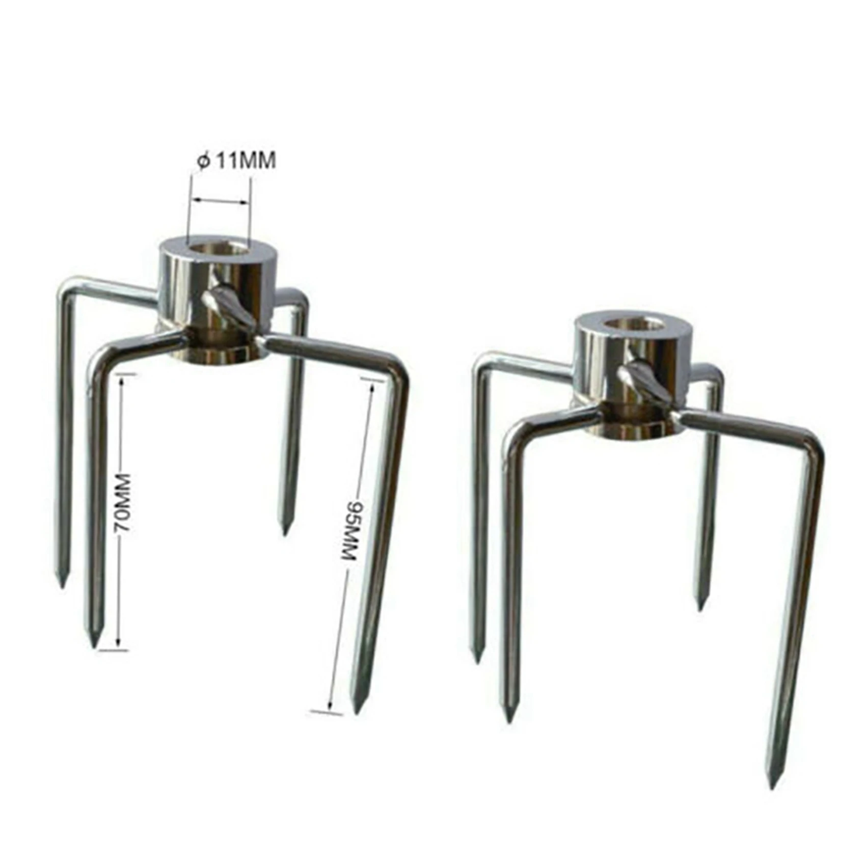 ELEG-4Pcs BBQ Rotisserie Meat Forks Clamp Grill Meatpicks Stainless Steel Barbecue Skewer