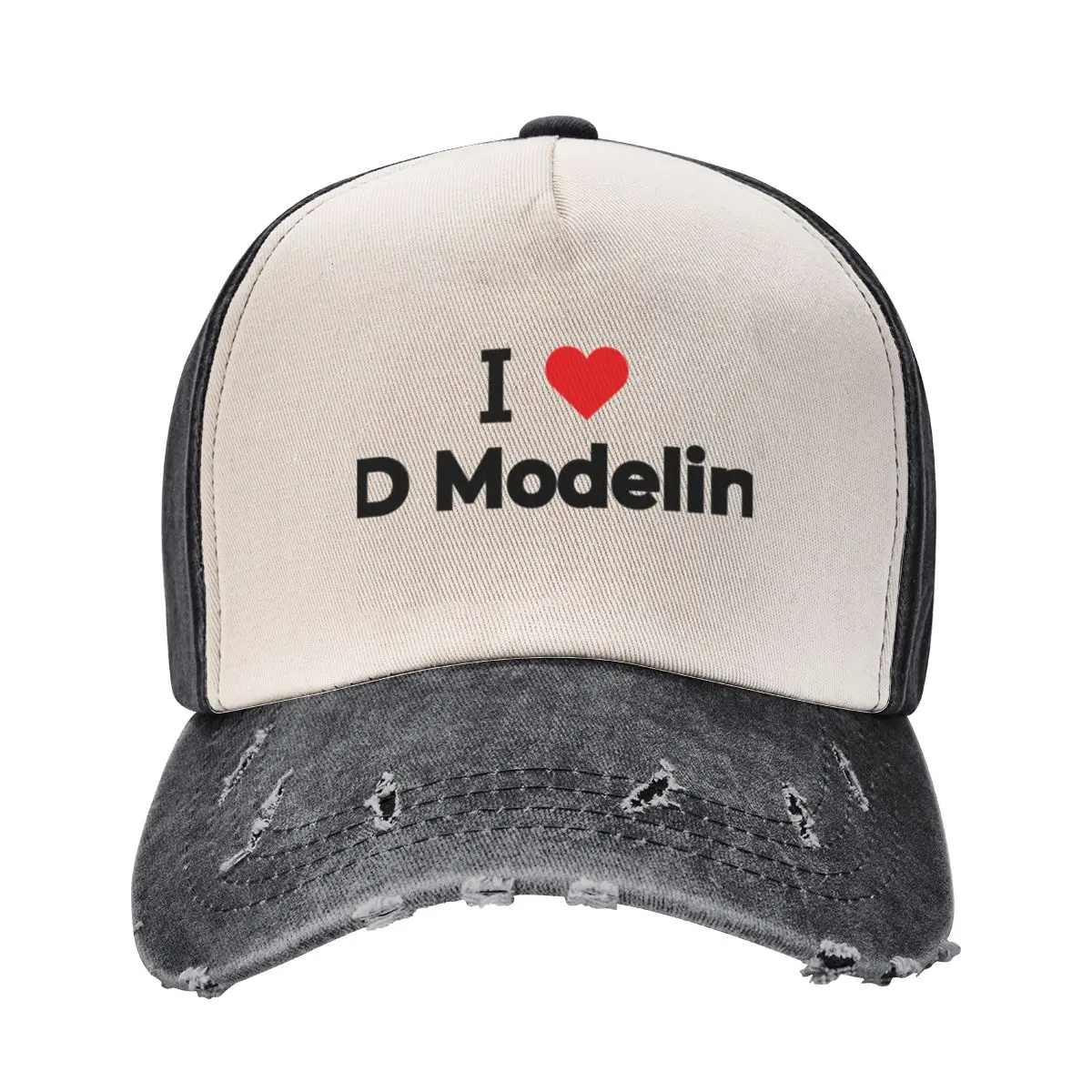 I love 3D Modeling Baseball Cap Beach Outing Sun Cap black For Women 2025 Men's