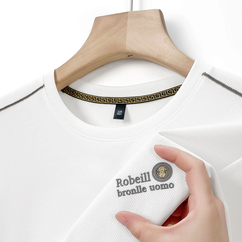 

2025 New Spring and Autumn Men's Long Sleeved T-shirt Round Neck Hoodie Men's Spring and Autumn Thin Casual Bottom Top T