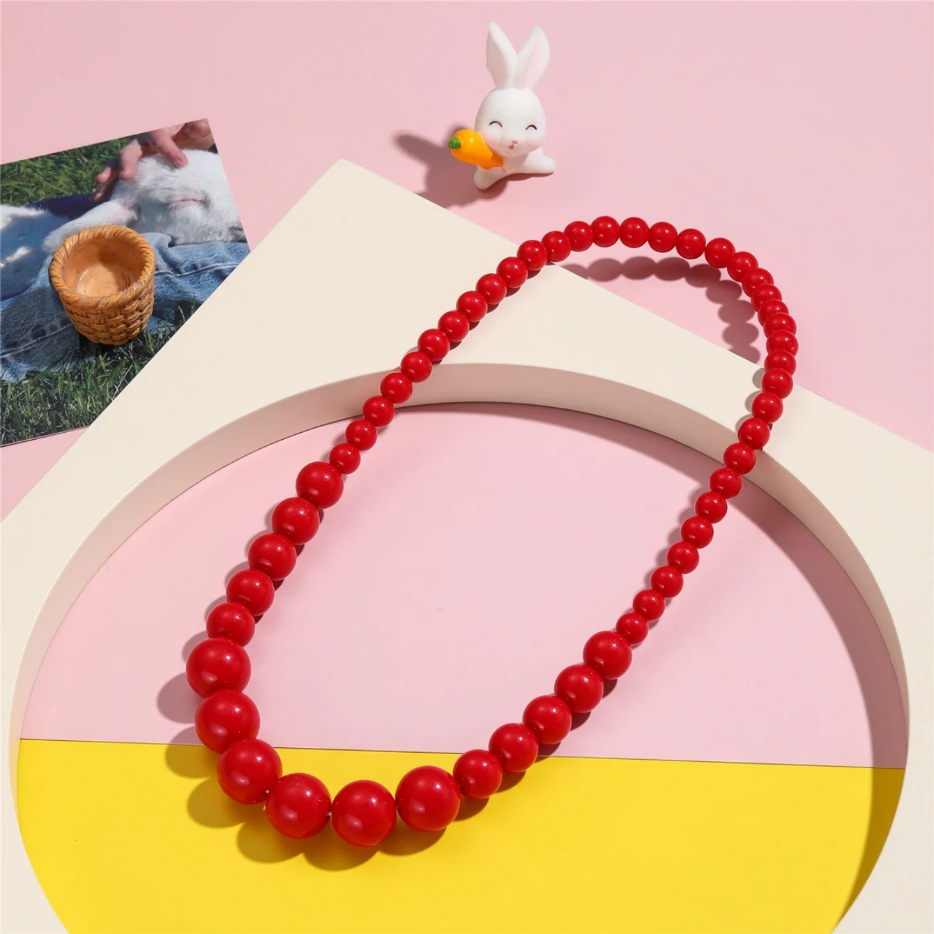 אופנה יפה אלגנטי עגול שבעה צבע שרף חיקוי פנינה חרוזים פנינה עבור נשים מסיבה