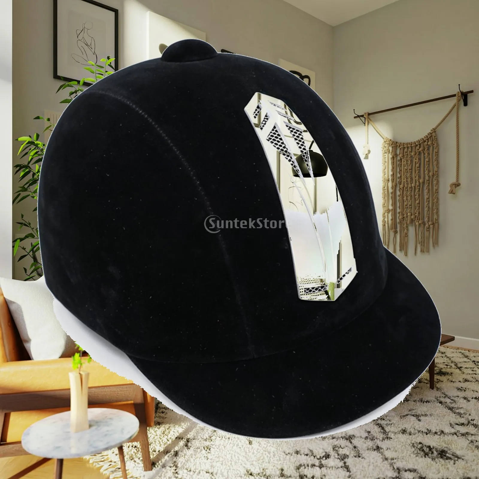 Padded Horse Riding Helmet with Ventilated Front Panel for Equestrian Lessons and Safety