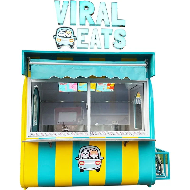 Portable Electric Outdoor Food Cart Mobile Dining Stall for Park Camping Cold Drink Service Compact Multi Function Kiosk