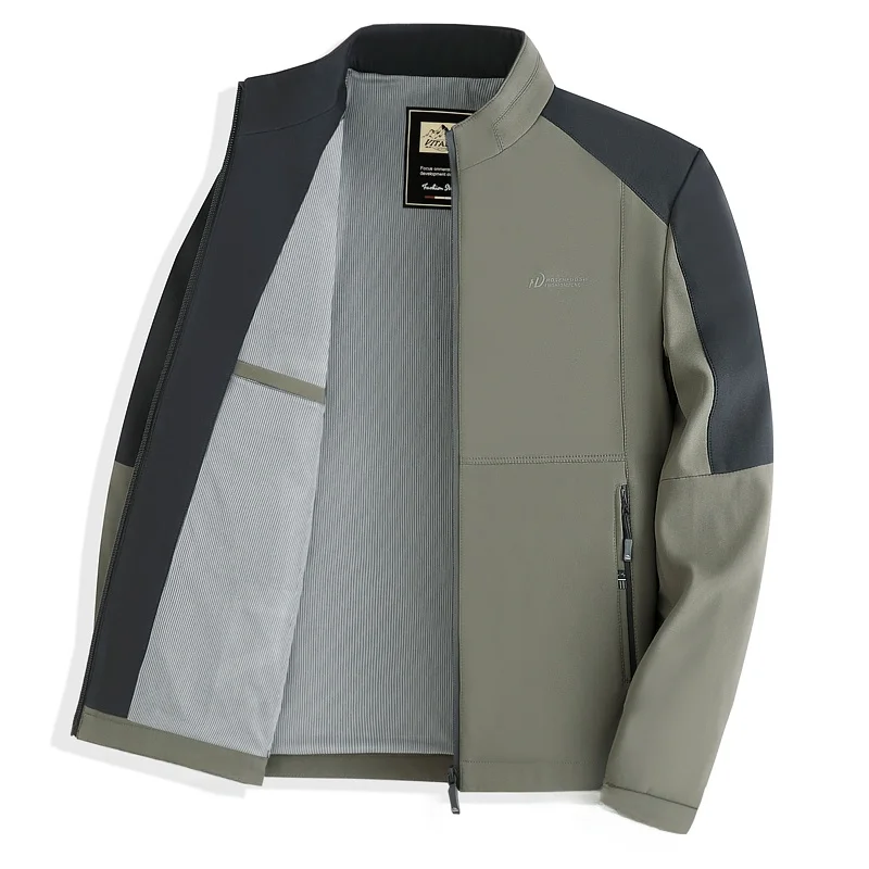 

Мужская тонкая куртка-стойка в стиле кэжуал для мужчин среднего и старшего возраста, весенне-осенняя, высококачественная, легкая верхняя одежда