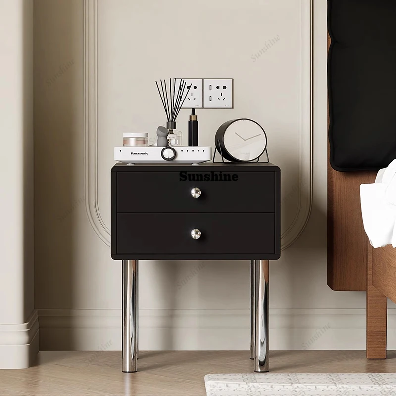 Luxury Trendy Nightstands Metal Legs Design Bedroom Storage Nightstands Rustic Aesthetic Moveis Para Casa Home Furniture