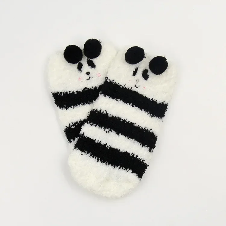 1 Pair Warm Infant Baby Sock for Boy Girl Cute Cartoon Animal Newborn Floor Sock Lovely Winter Warm Toddler Coral Fleece Socks