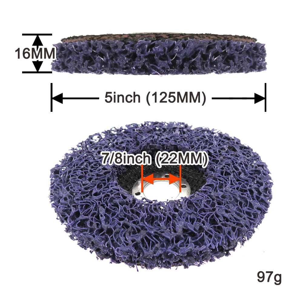 5 Inch Strip Wheel Paint Removal Disc 125mm 1 Pcs Poly Abrasive Wheel Paint Rust Clean Tool for Weld Surface Finishing