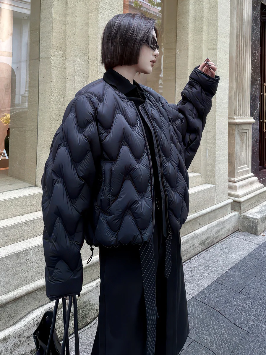 Or para mujer Ligero abajo Jaet 90 White Du Feather redondo Ne Cloud Puff Ropa de abrigo cálida Coreano Sle Loose Fit Long...