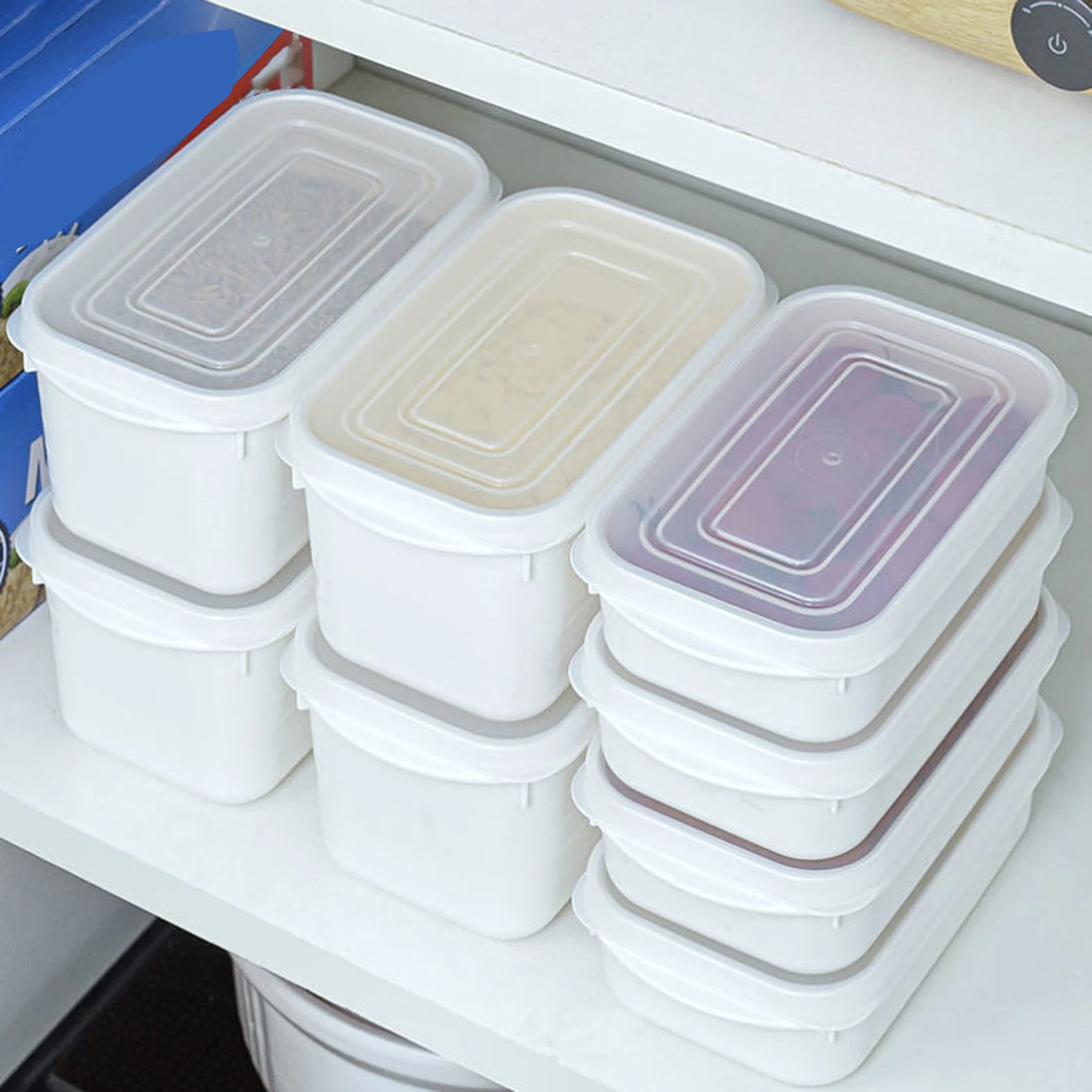 350/700/800/1600ml capacity Portable Refrigerator Freezer Organizers With Scale Food Fruit Storage Box For Vegetables Fish Meat