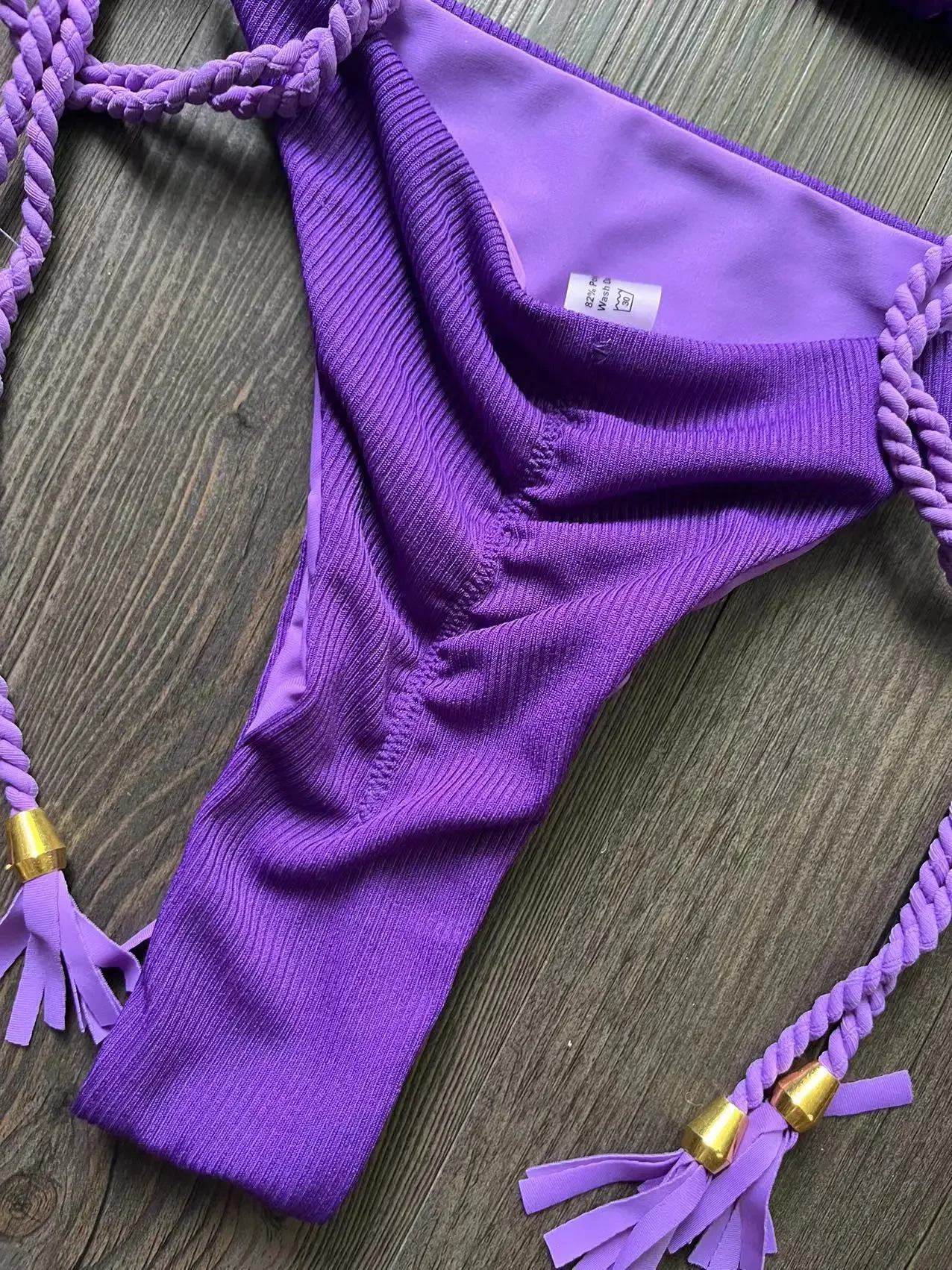 Ruotonsept sexy cor sólida trança corda conjunto de biquíni feminino maiô de duas peças triângulo maiô biquinis brasileiros