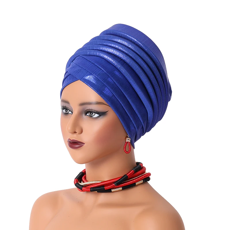 Boné de Turbante para Mulheres Africanas, Envoltórios de Cabeça Feminina, Já Feitos, Auto Gele Headtie, Turbantes Muçulmanos, Nova Festa Capacete, 2024