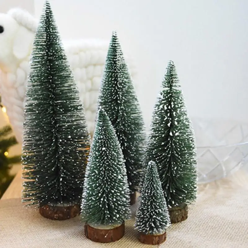 1PC Mini Christmas Tree Small Pine Trees Desktop New Year Xmas Home Party Ornaments Decoration Navidad 10cm/15cm/20cm/25cm/30cm