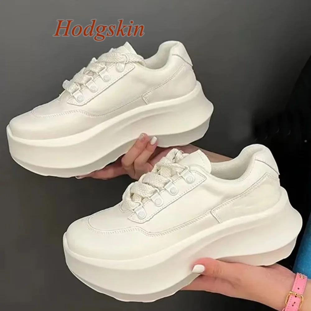 

Sponge Cake Base Solid Pumps Cross Tied Black/white Sports Shoes Fashion Casual 2025 New Arrivals Autumn/winter High Heel Shoes