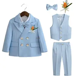 Traje de fotografía para niños pequeños, vestido de boda para niños, Blazer de actuación en escenario, traje de ceremonia Formal de cumpleaños para bebés