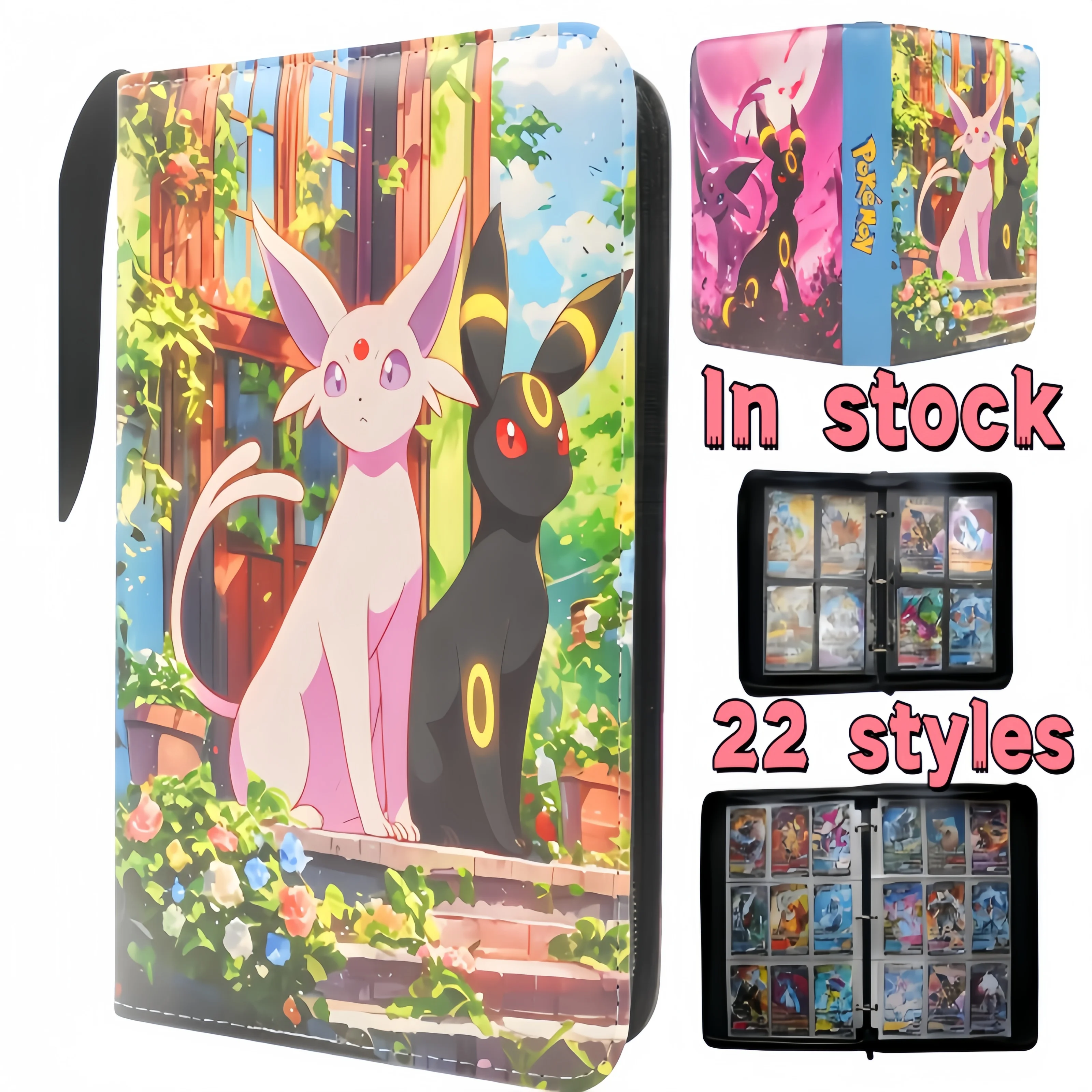 

В наличии Новый переплет 400 шт. и 900 шт. Pokemones Card Album Коллекция Книга Модный мультяшный полиуретан на молнии Фотоальбом Файл Игрушки подарки