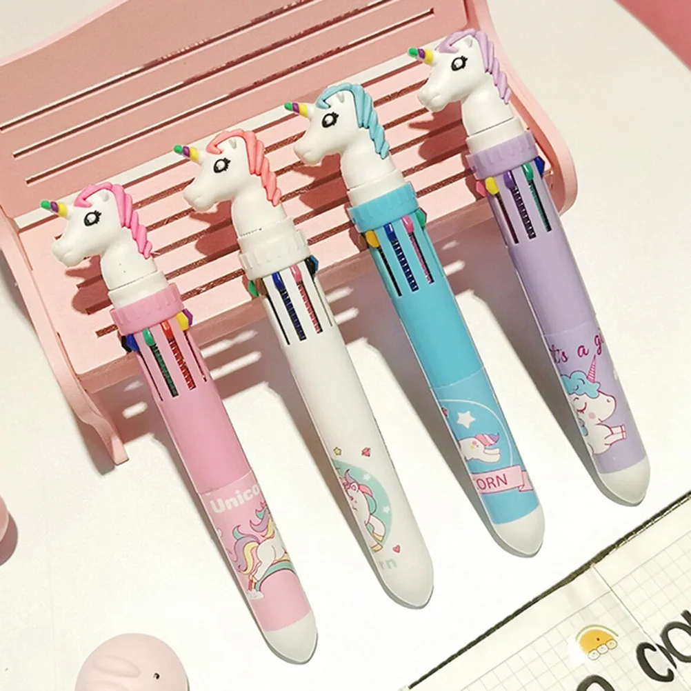 

4 Pcs Multicolor Ballpoint Pen Creative Pens Retractable Cute Fine Note Taking