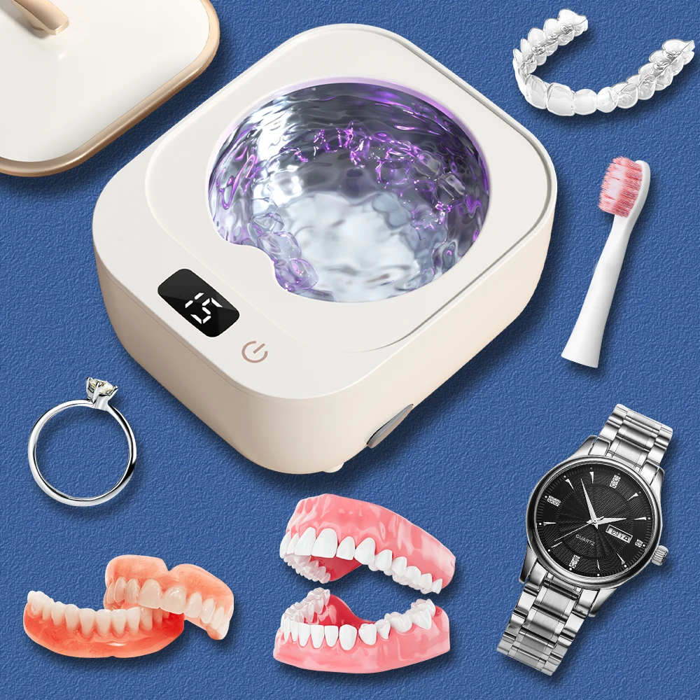 ﻿Ultrasonic Denture Cleaning Machine for Dental Retainer Aligner Jewelry Cleaner Ultrasound Portable Cleaning Machine Bath Tank