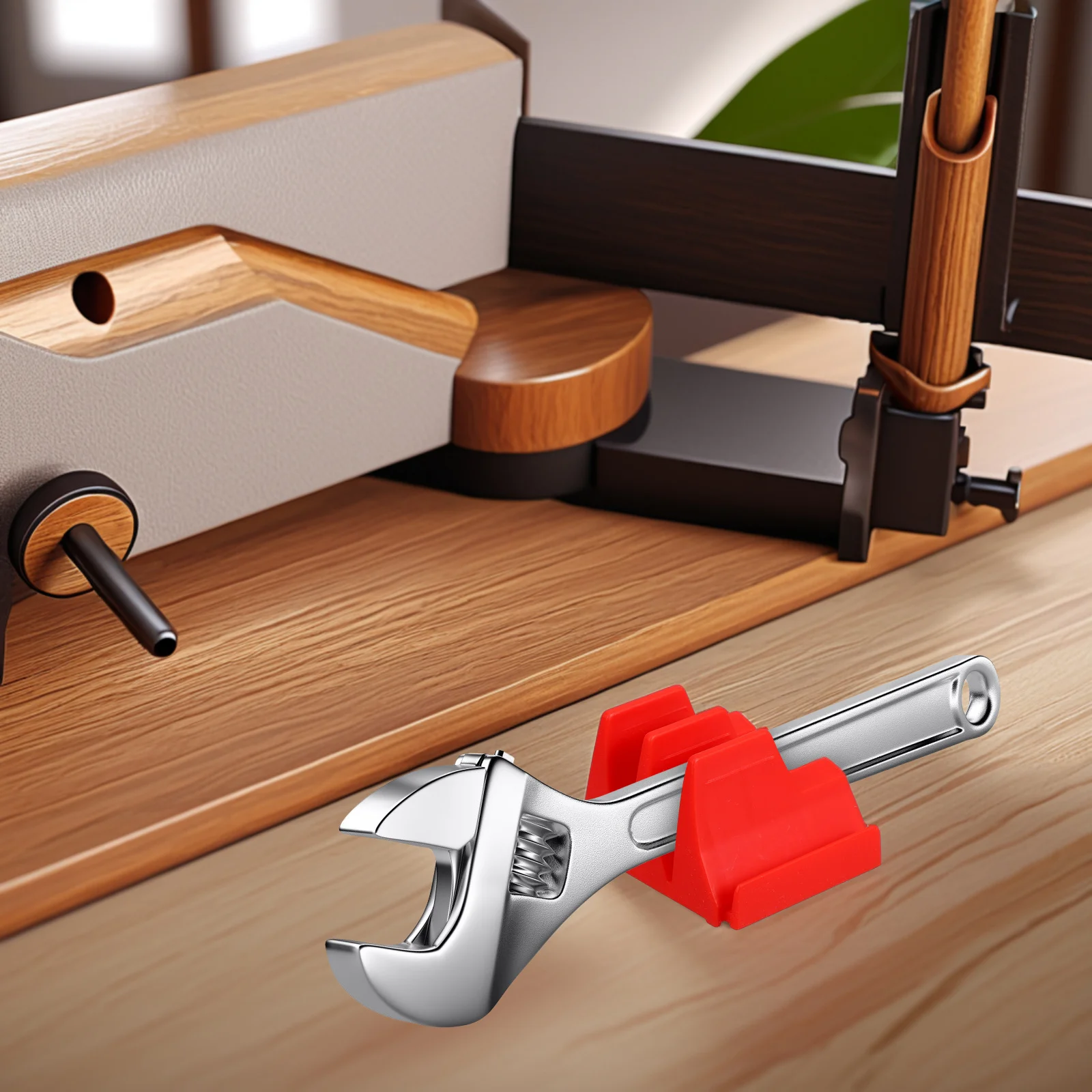 2Sets Wall Mount Wrench Organizer Heavy Duty Tool Storage Rack with Individual Slots for Garage Workshop Space Saving Red