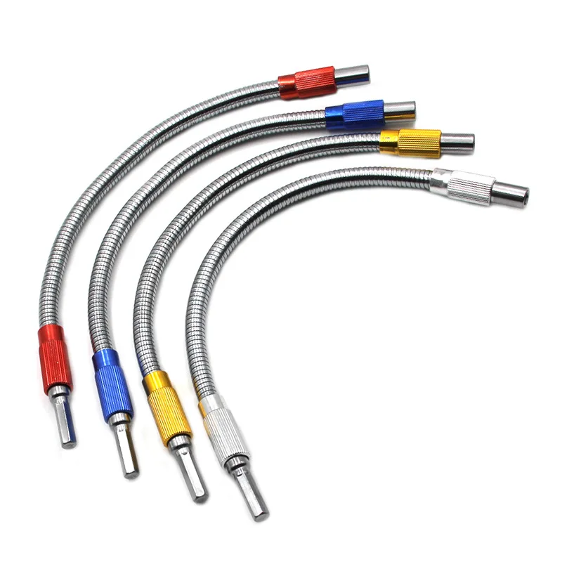 Supporto per punta di prolunga universale flessibile in metallo con gambo esagonale, asta di prolunga per collegamento punta per cacciavite esagonale magnetico per trapano a mano