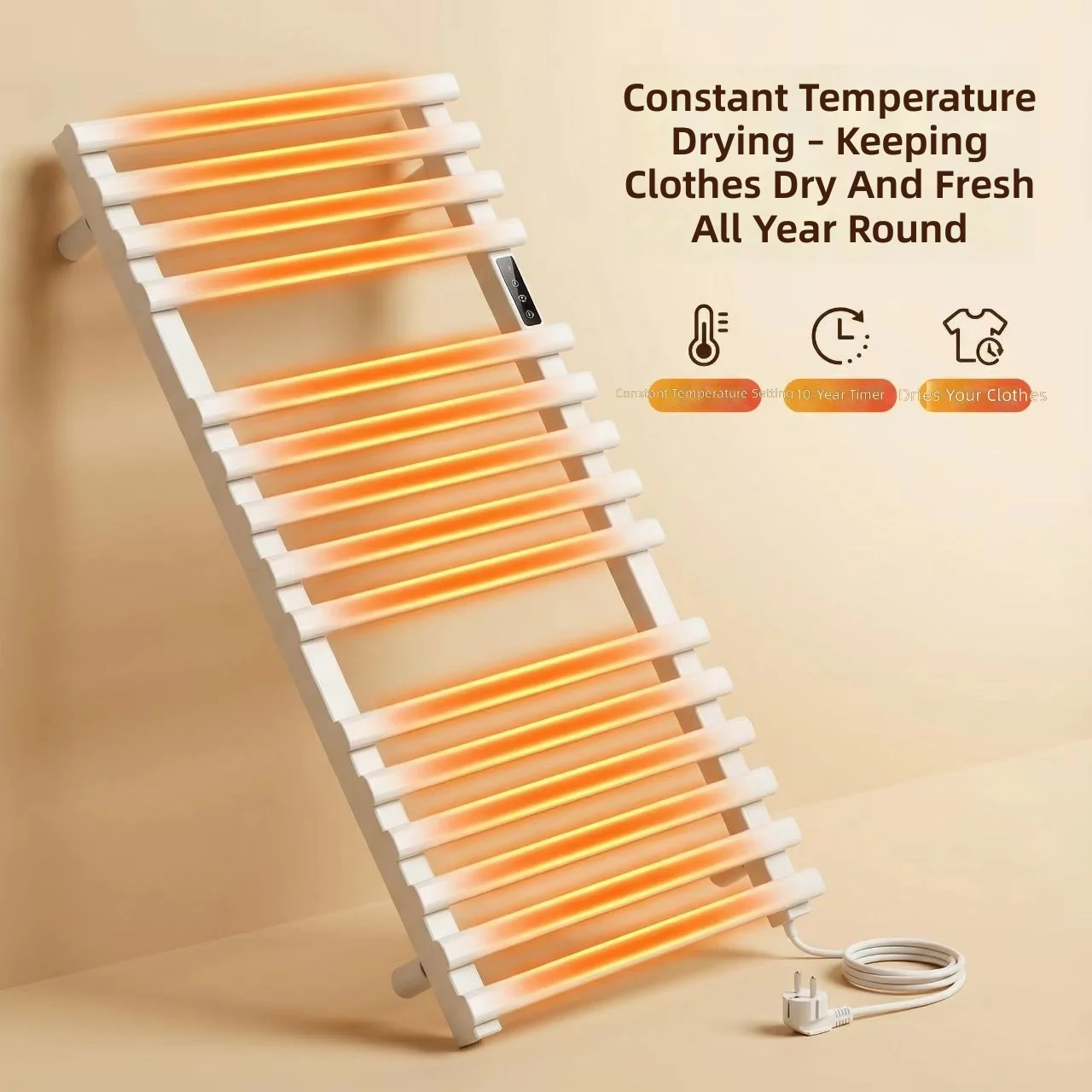 Heated Towel Rack, 6 Bars Smart Electric Towel Warmer for Bathroom, Home Use, Drying Towels and Bathrobes