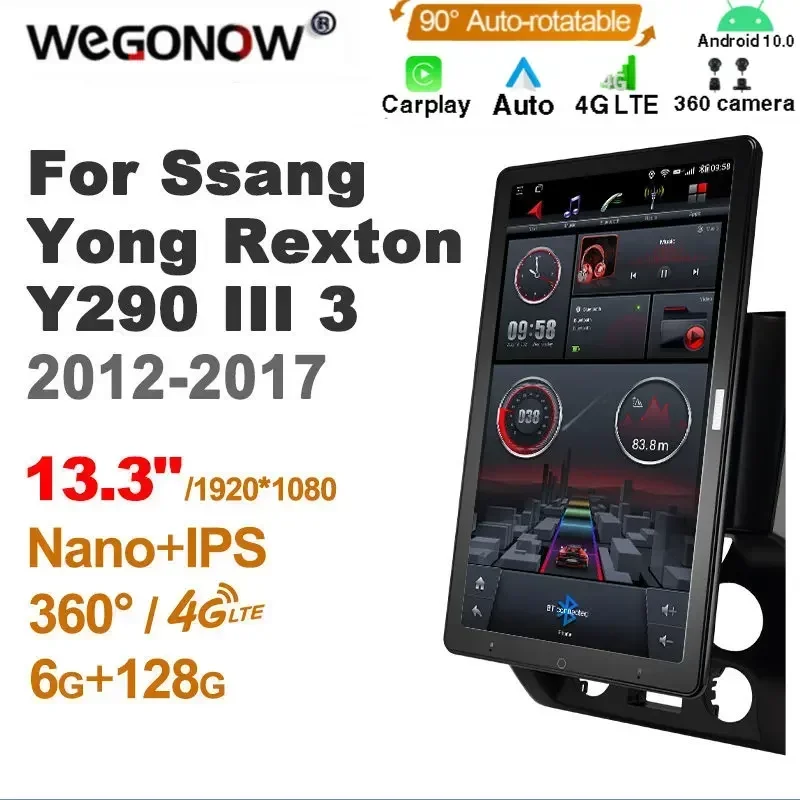 TS10 Android 10.0 Ownice Car Radio Auto for SsangYong Rexton Y290 III 3 2012-2017 with 13.3'' 7862 512 No DVD Nano 1920*1080