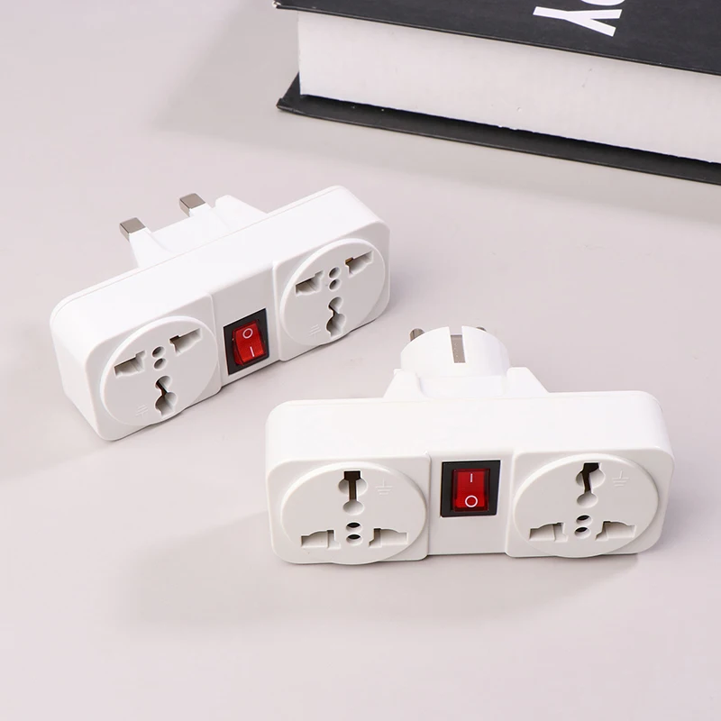 Universal UK EU 10A 250V Extension Socket Portable Wall Power Outlet European British Plug Adapter Socket Converter With Switch