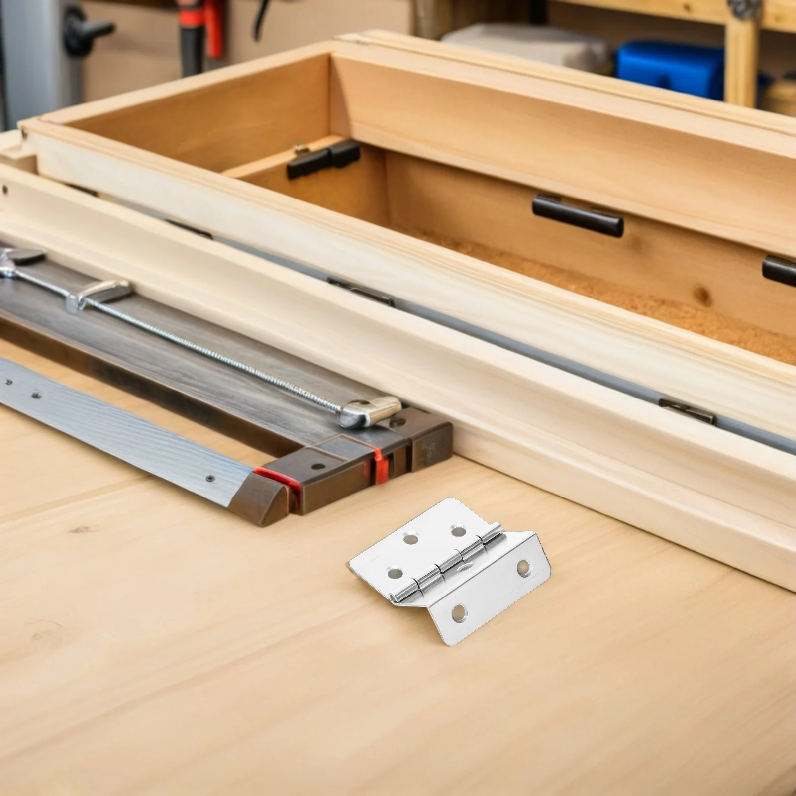 

10Pcs Three Fold Cabinet Door Folding Hinges Metal 6-Hole Furniture Hardware Hinge Silent Smooth Operation for Kitchen Wardrobe