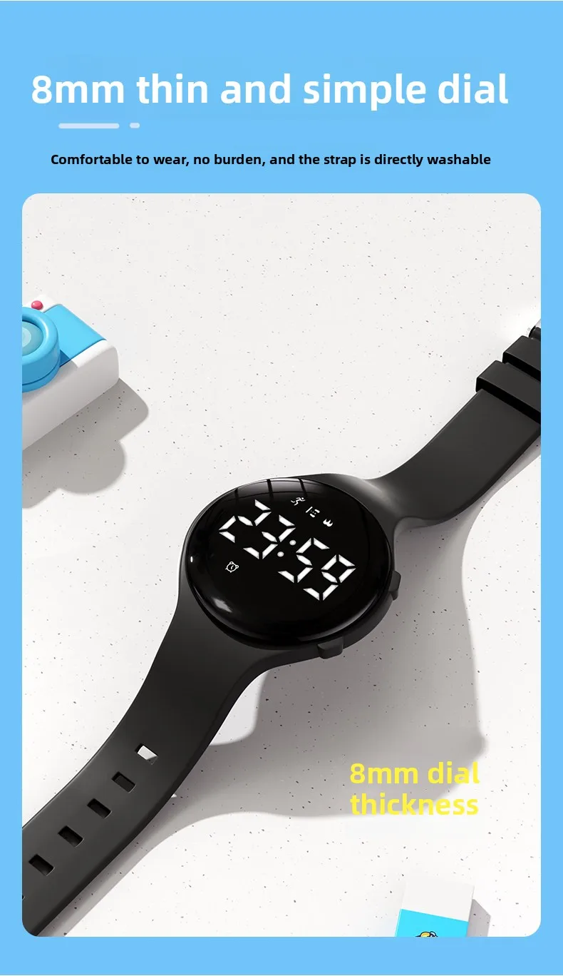 Reloj electrónico de moda para hombres y mujeres, alarma de vibración silenciosa, resistente al agua, para deportes al a