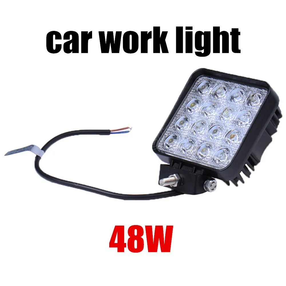 

best price sale 1 piece led work light 48W 10-30V flood 16pcsX3W flood lights car work lamp Offroad