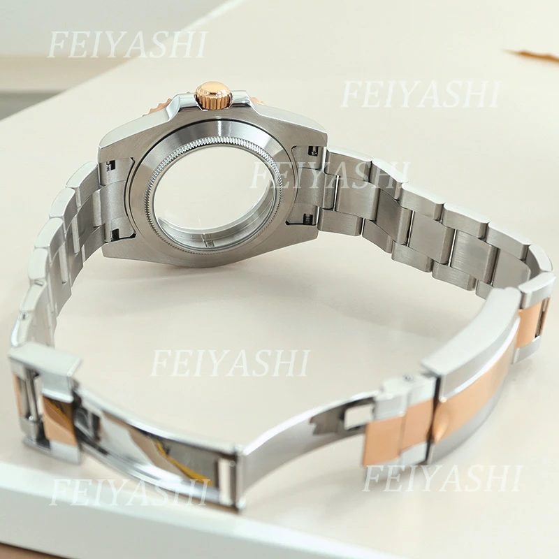 Silvery And Rose Gold 40mm Ms. Watch Case Bracelet Parts For Seiko NH35 NH36 NH38 NH34 Miyota 8215 ETA 2824 Movement 28.5mm Dial