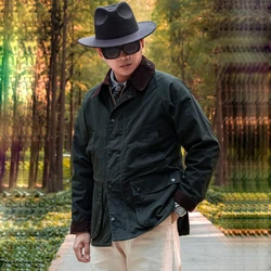 Oil Wax Jacket Men And Women Clothes Spring Autumn Windbreaker Vintage Hunting Gear Jacket Workwear Casual Waterproof Trench Man