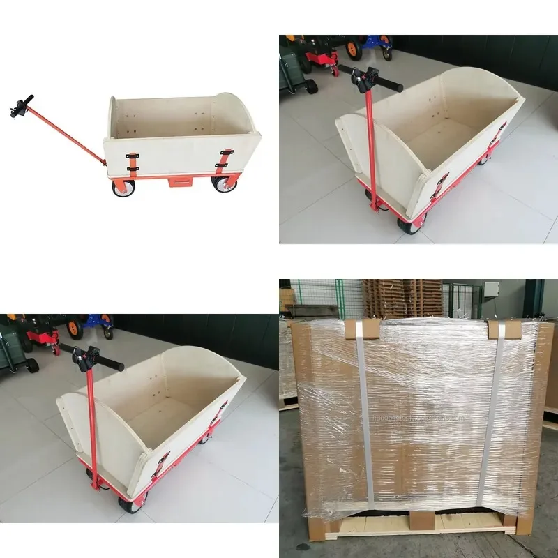 Wooden Electric Platform Trolley Portable Camping Garden Cart Foldable Utility Wagon for Outdoor Shopping Beach Heavy Duty