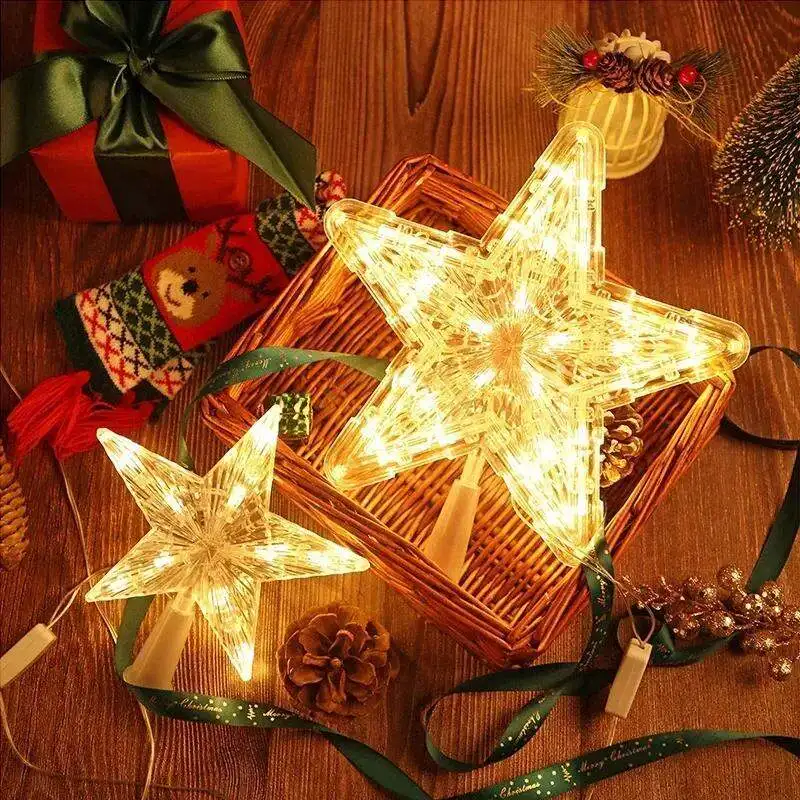 LED Christmas Tree Lights Battery-operated Pentagram Star Room Christmas Tree Navidad Omnaments New Year Lights Decor Supplies