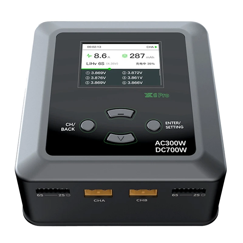 Dual RC Lipo Battery Charger - Smart Fast Charging for 1s-6s Batteries, AC 300W / DC 700W 16A