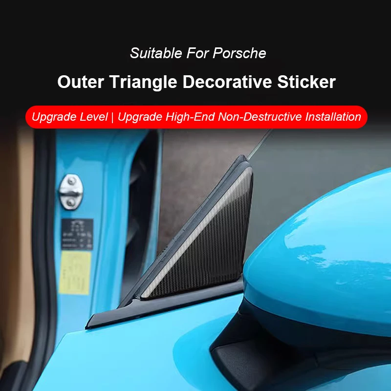 

Glossy Door Trim Cover Exterior Triangle Decoration Panel For Porsche 718 Cayman Boxster Exterior Styling Upgrade Accessories