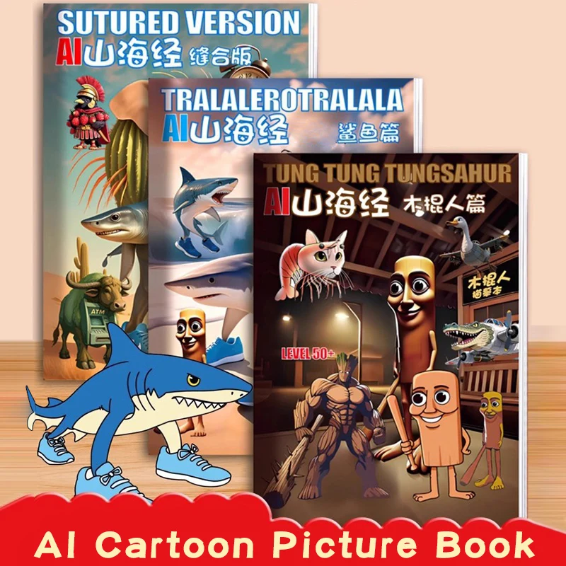 كتاب تلوين Brainrot الإيطالي، كتاب رسومات Tung Tung Sahur، كتب خربش تعليمية، رسومات هدية للأطفال