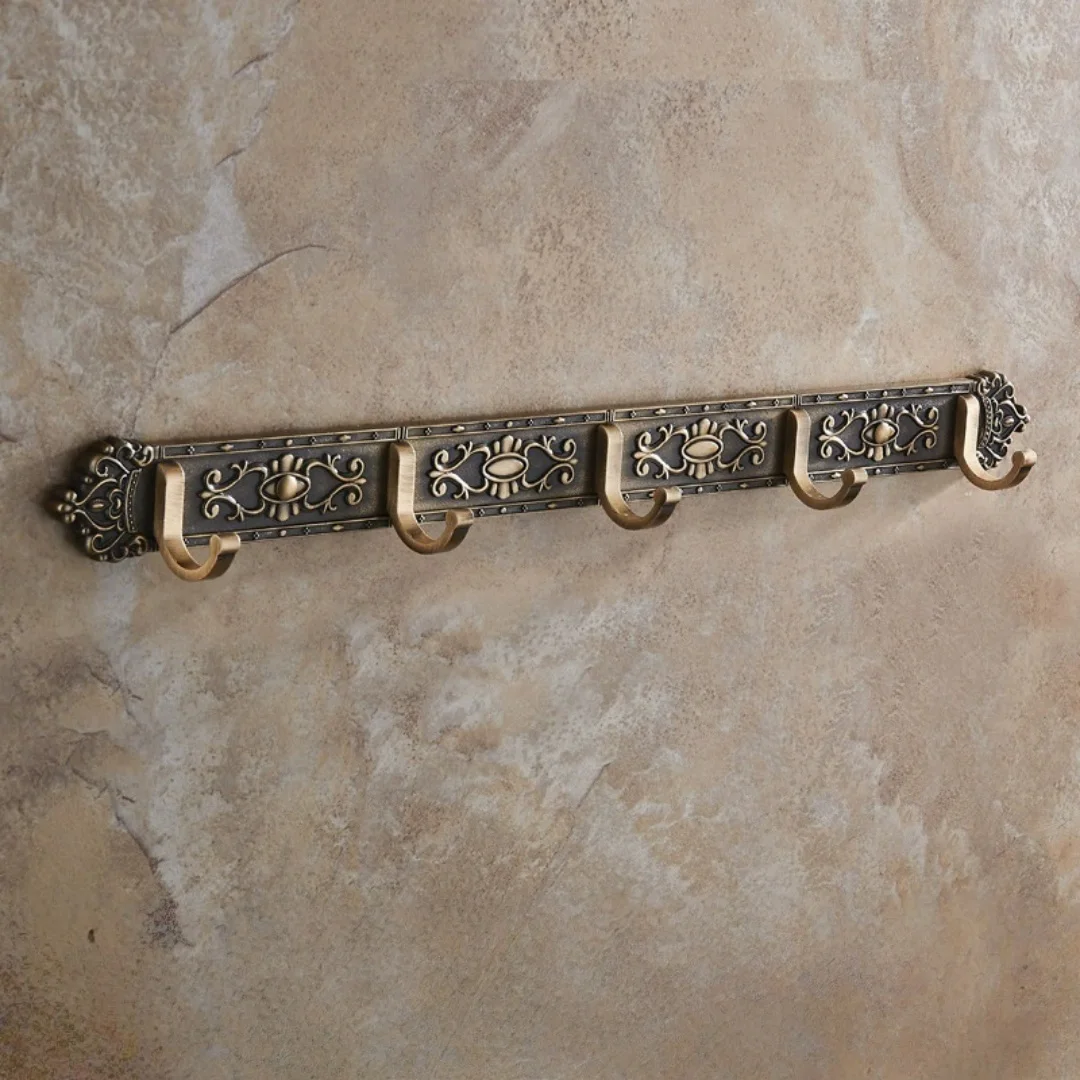 

Black Robe Hook Clothes Hook Antique Bronze Carved Towel hanger Aluminum Bathroom Hardware kitchen hook bathroom accessories